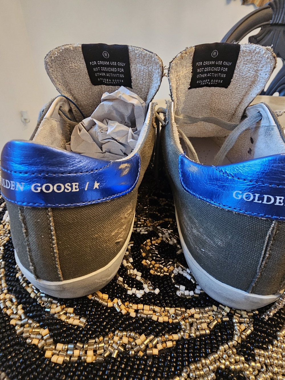 Golden Goose Superstar Canvas Crystal Charm Sneakers💎 - Picture 5 of 12